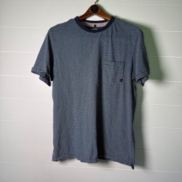 Relwen Other - Relwen Men Knit T-Shirt Short Sleeves Navy & White Stripe Size 2X